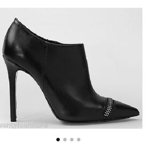 All Saints Point Toe Bootie, zip detail